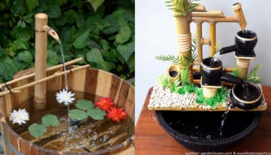 Air Terjun Bambu Minimalis Oriental 